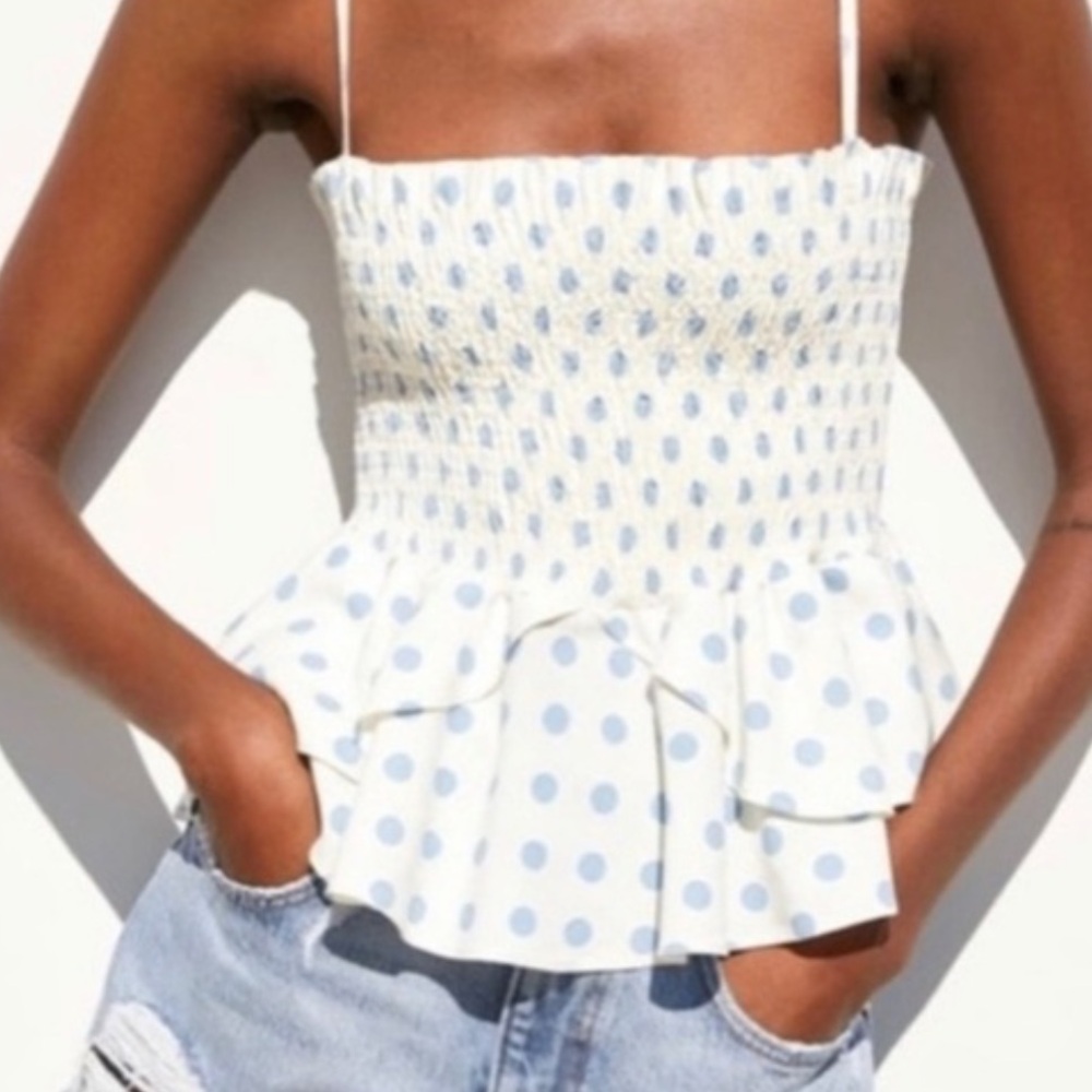 Zara polka dot blouse
